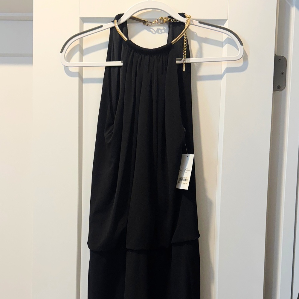 JESSICA SIMPSON |  gold collar wrap dress | Black - Size 4 - NWT